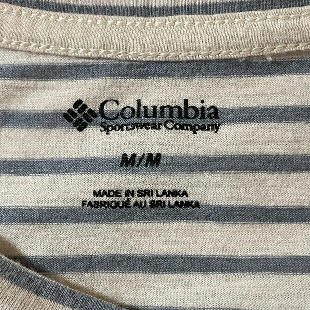 Columbia Womens T-Shirt Scoop Neck Multicolor Stripe Stretch 3/4 Sleeve Medium - Picture 9 of 9